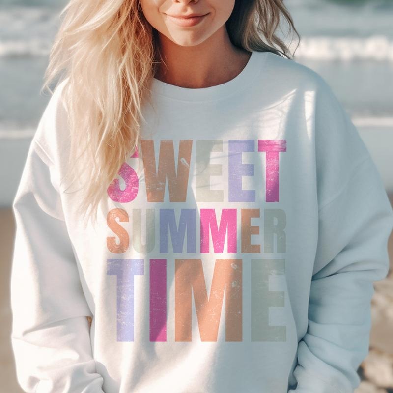 Retro Salty Soul Graphic Sweatshirt Chasing Sunshine Summer Pullover Beach Tanned and Typsy Sweatshirt Sweet Summertime...