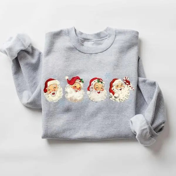 Retro Santa Christmas Sweatshirt, Santa Sweatshirt, Retro Gift for Women, Santa Sweatshirt, Women Gift for Christmas...