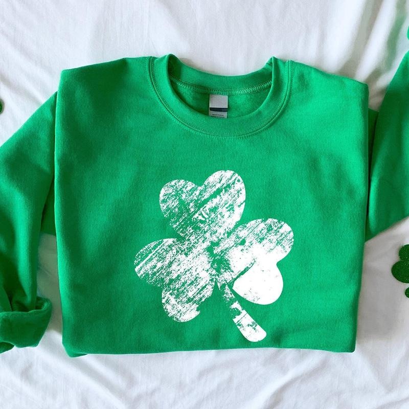 Retro Shamrock Sweatshirt, Womens Shenanigans Sweatshirt, Cute St Patricks Day Sweatshirt, Lucky Sweatshirt, Irish Shirt,...