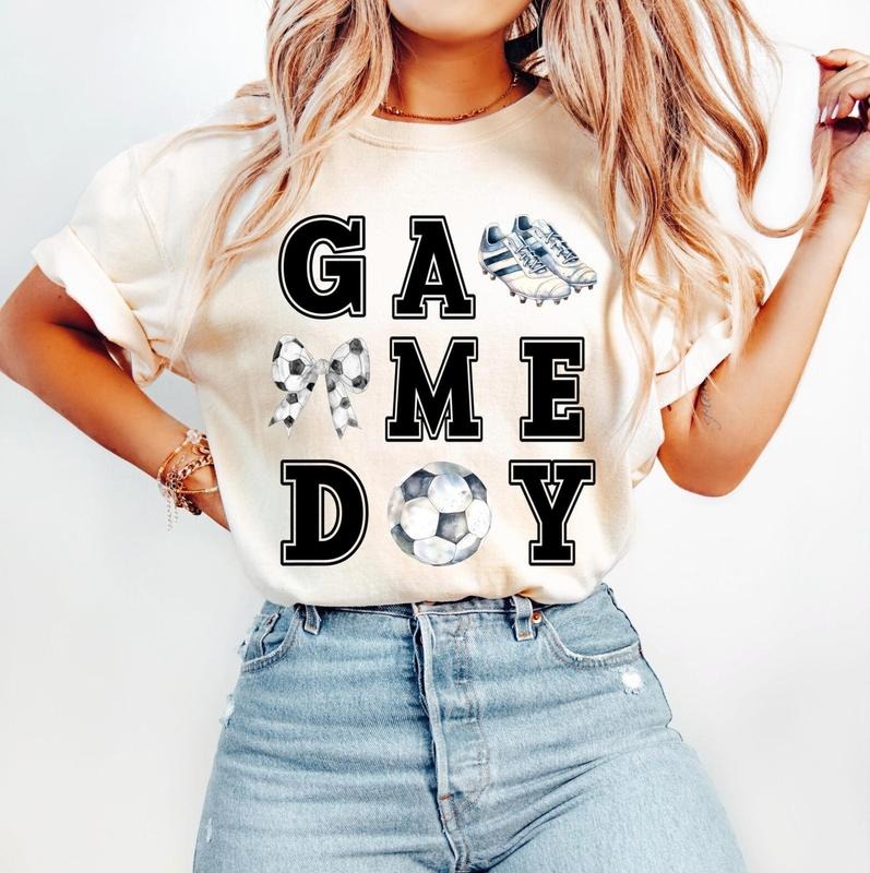 Retro Soccer Bundle T-Shirt, Soccer Mama T-Shirt, Soccer T-Shirt, Soccer Coquette T-Shirt, Game Day Soccer Bow T-Shirt,...