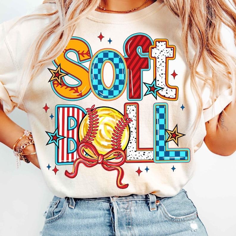 Retro Softball Coquette Brushstroke Softball Mama Game Day T-Shirt Hoodie, Sweatshirt | HypeCrazeTee.com