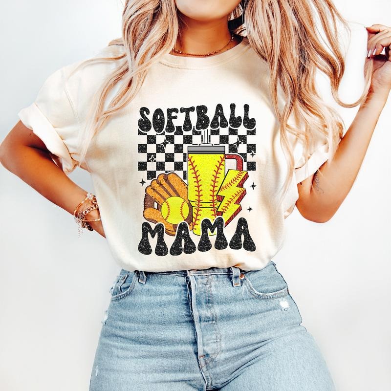 Retro Softball Mama T-Shirt, Softball T-Shirt, Sports T-Shirt, Softball Mom T-Shirt Hoodie, Sweatshirt | HypeCrazeTee.com