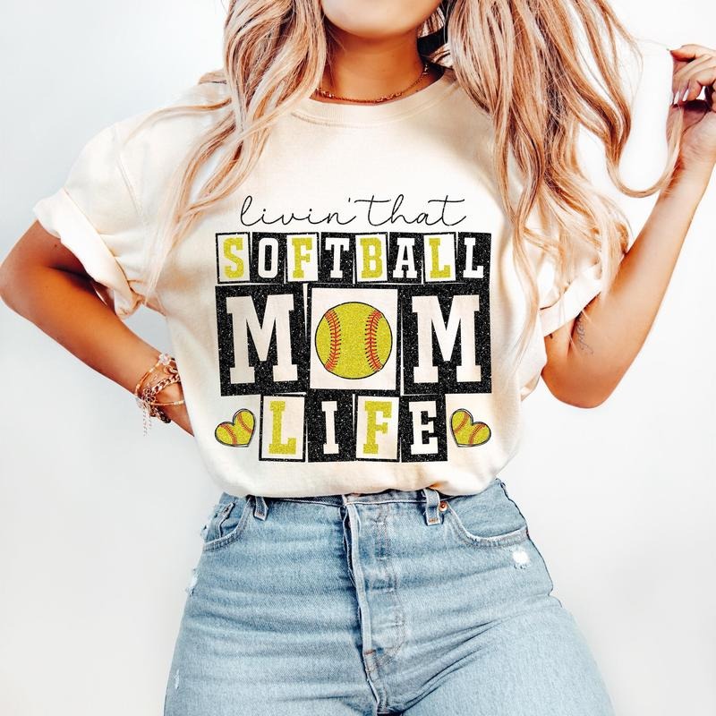 Retro Softball Mom T-Shirt, Softball T-Shirt, Softball Mom Life Retro Softball T-Shirt, Softball Mama, Game Day Softball...