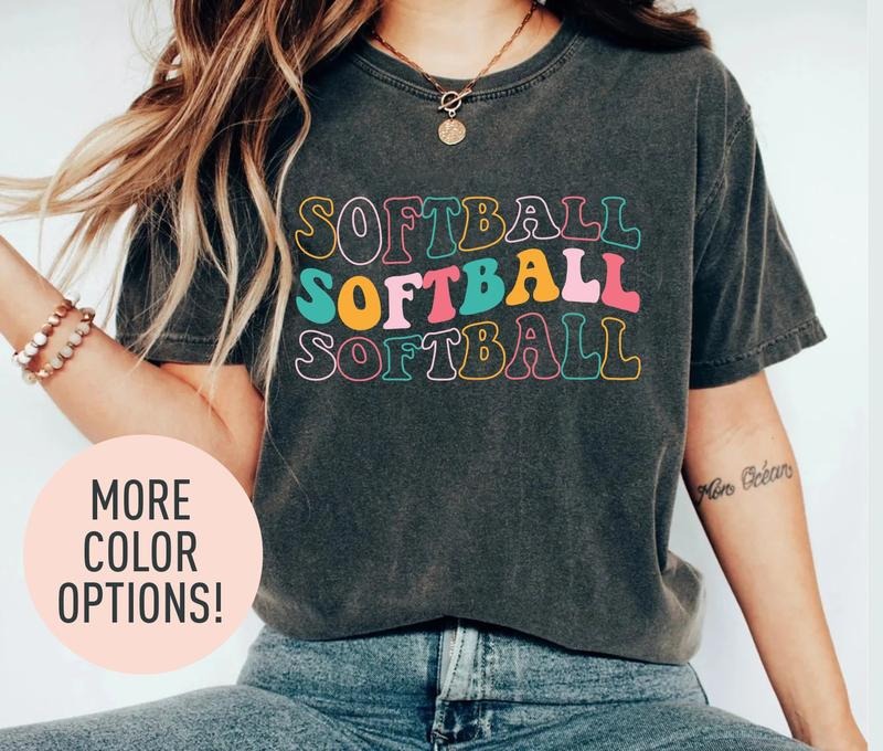 Retro Softball Shirt For Softball Player For Gift Cute Softball t-shirt For Sports Mom Cute Softball Tshirt For Girls...