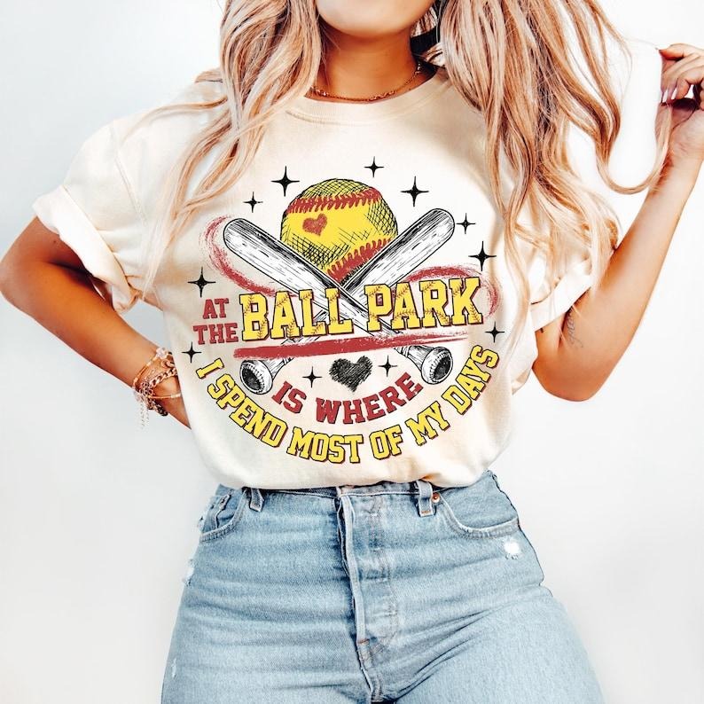 Retro Softball, At the Ballpark, Funny Softball, Softball Coquette Tshirt Hoodie, Sweatshirt | HypeCrazeTee.com
