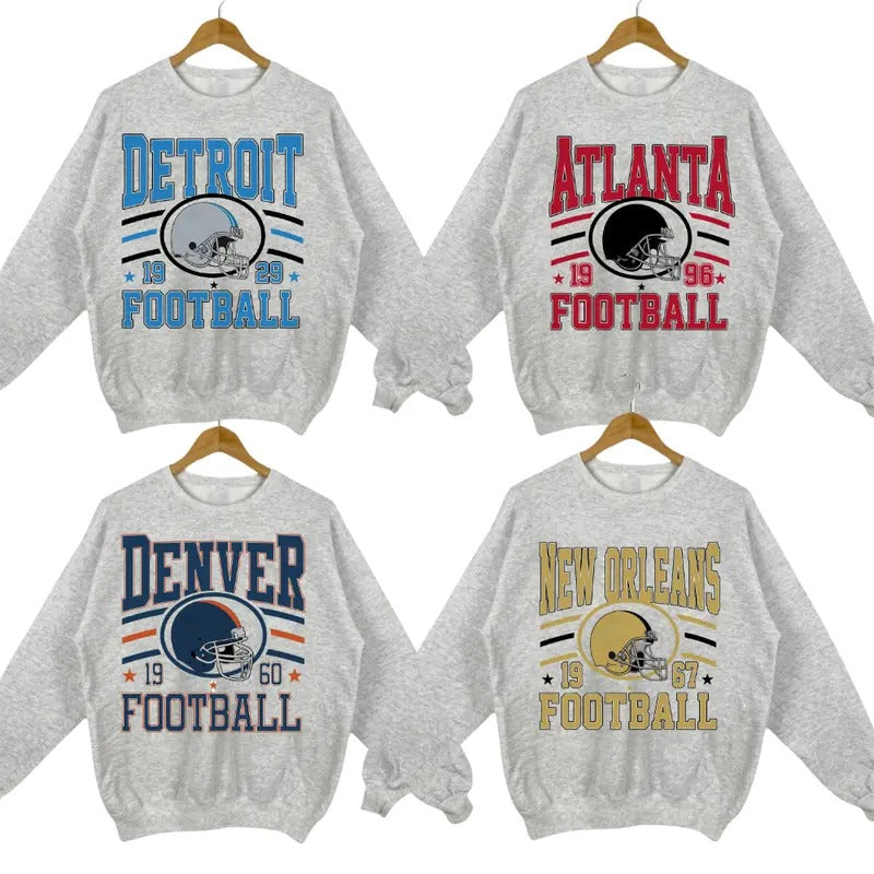 Retro Sport Grey Crewneck - Sweatshirt for Football Fans of All Teams T-Shirts, Hoodie | HypeCrazeTee.com