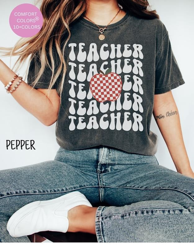 Retro Teach Shirt for Teachers, Comfort Colors Teacher Tee for Women, Retro Teacher Shirt, Teacher Appreciation Gifts ...