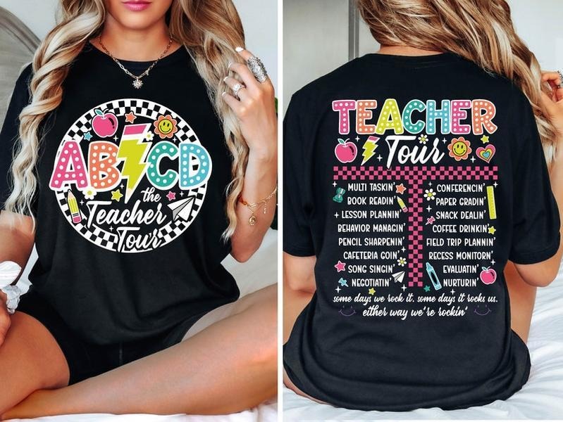 Retro Teacher Tour Shirt ABCD Teacher Shirt Back School Shirt Teacher First Day School Shirt Elementary T-Shirts, Hoodie, Sweatshirt