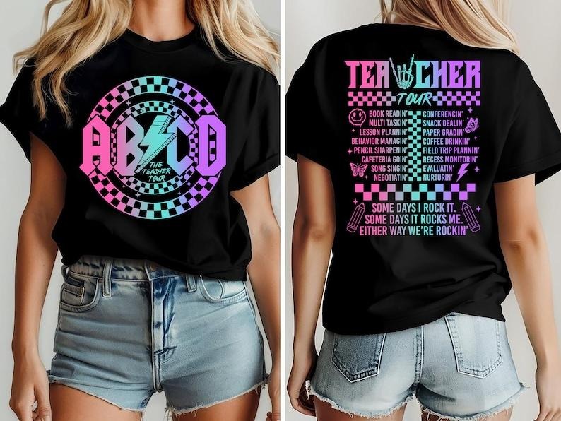 Retro Teacher Tour Shirt, Music Gift for Teacher, ABCD Teacher Tour Shirt, End of Year Shirt, Teacher Gift, Back To...