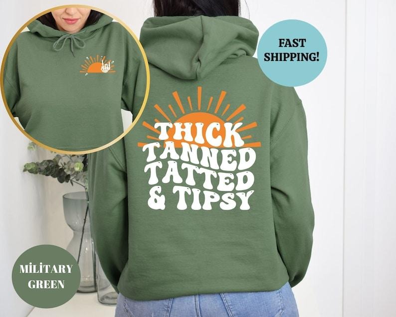 Retro Thick Tanned Tatted and Tanned Shirt, Oversized Tshirt, Beach Shirt, Summer Shirt, Lake Shirt, Funny Graphic Tee,...