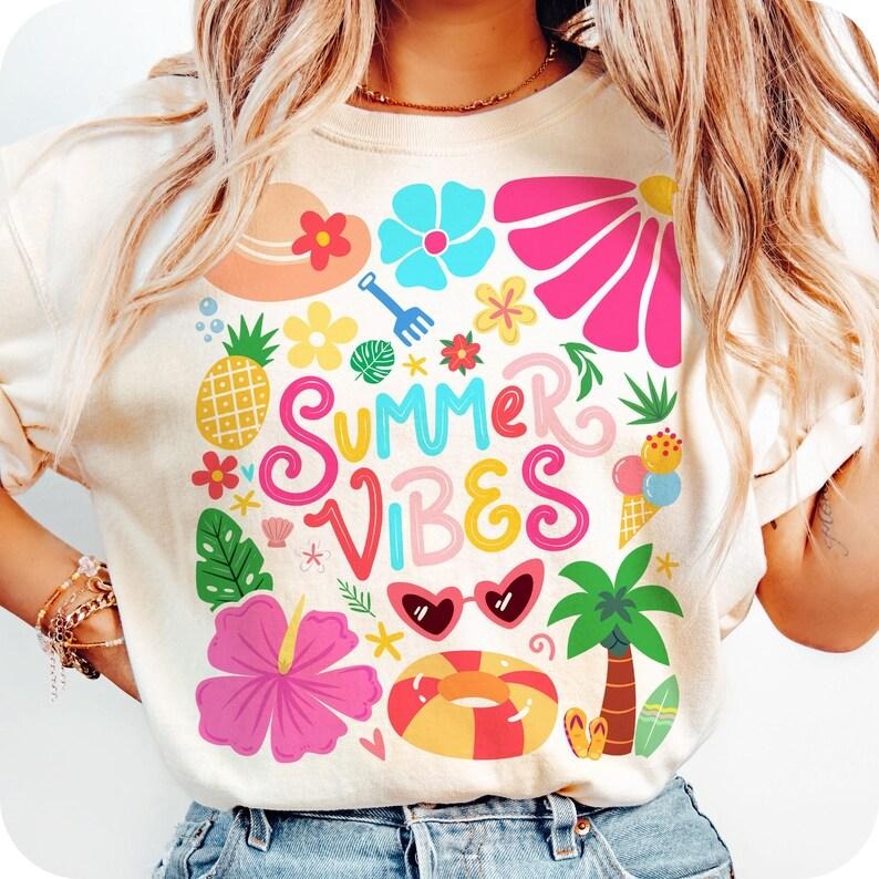 Retro Tropical Summer Floral Coquette Hello Brushstroke Beach T-Shirts, Hoodie, Sweatshirt