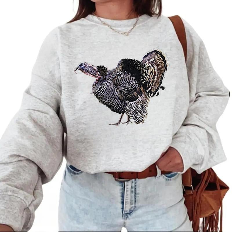 Retro Turkey Animal Lover Hunting Sweatshirt Turkey Vintage Fall Hoodie Unisex Cotton Womenswear T-Shirts | HypeCrazeTee.com