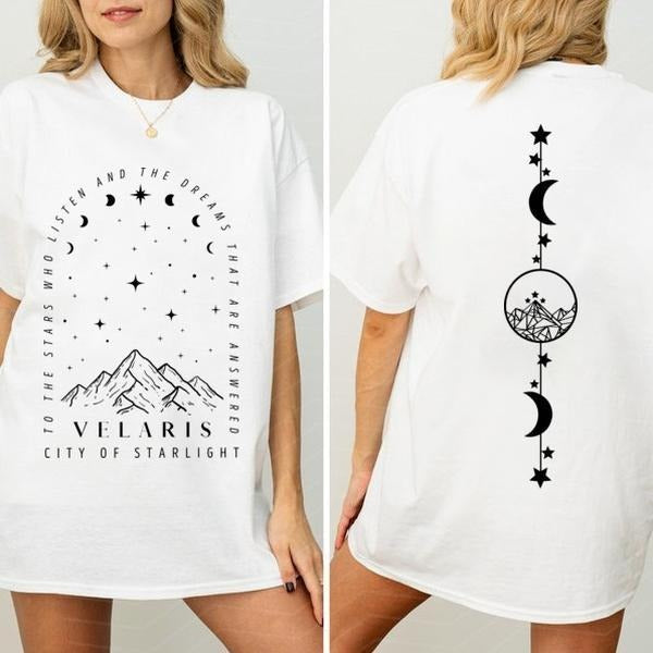 Retro Velaris City Of Starlight Shirt, City of Starlight, ACOTAR Shirt, Night Court, Front and Back, Fantasy, SJM Merch...