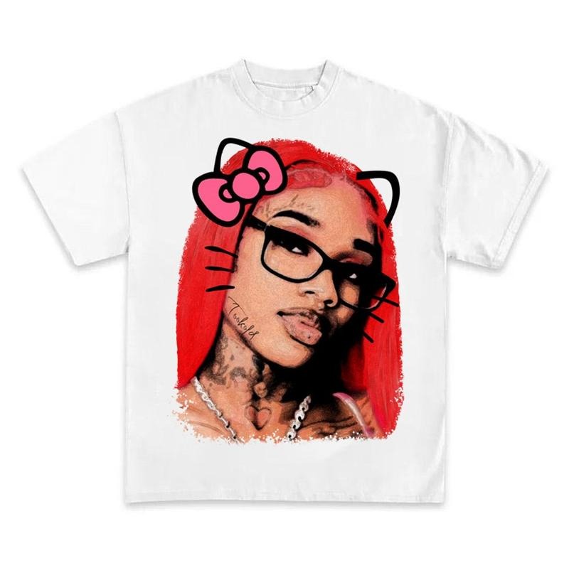 Retro Vibe Sexyy Kitty Rap Tee Vintage Style Big Face Hip Hop T-shirt Hoodie, Sweatshirt | HypeCrazeTee.com