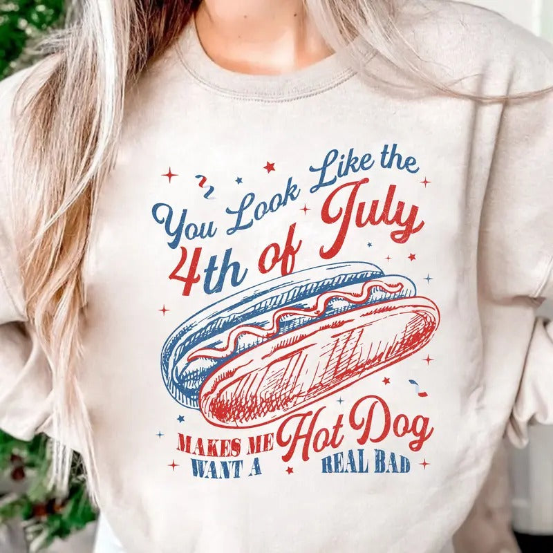 Retro Vintage Graphic Tee: You Look Like The 4th Of July Shirt Plus Size USA Comfort Colors
