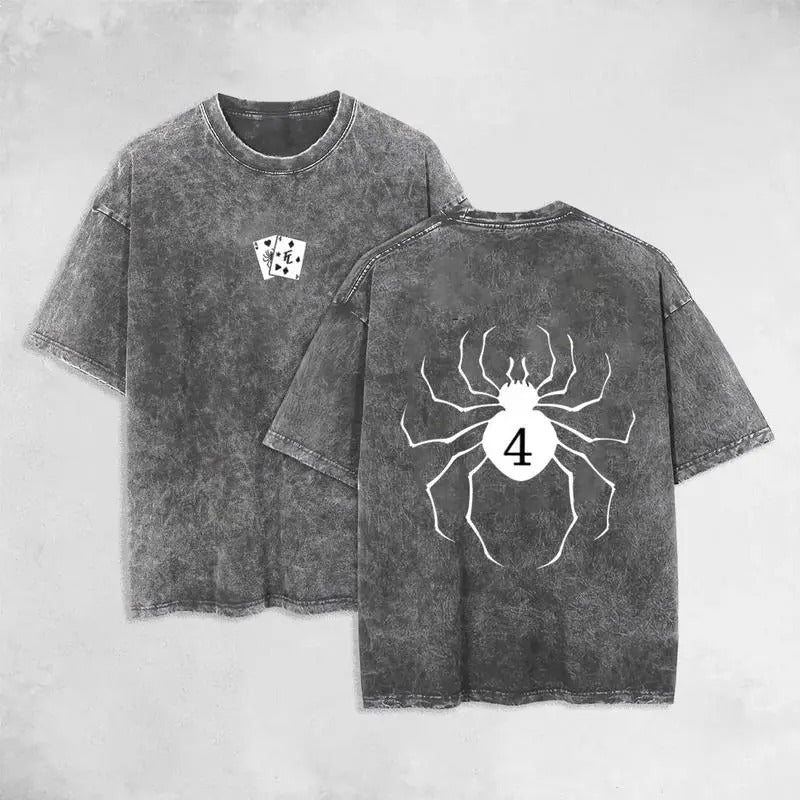 Retro Vintage Hisoka Phantom HxH Hunter x Hunter Anime Double Printed  Washed T-Shirt Unisex Mineral Anime Manga Washed...