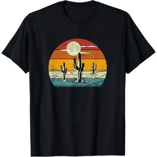 Retro Vintage Saguaro Cactus Transition Desert T-Shirt Made in USA Hoodie, Sweatshirt | HypeCrazeTee.com