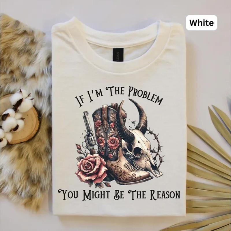 Retro Western Shirt, Vintage Rodeo Tee, Comfy Country T-Shirt, Might Be The Problem Shirt 3SW9P Hoodie, Sweatshirt