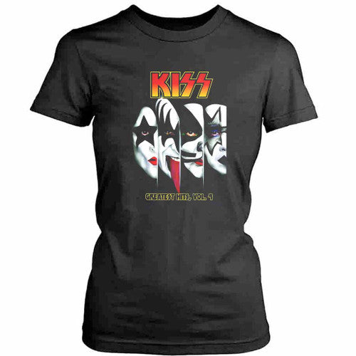 Retro Graphic Kiss Band Rock Heavy Metal Greatest Hits Vol 4 Womens T-Shirt Tee