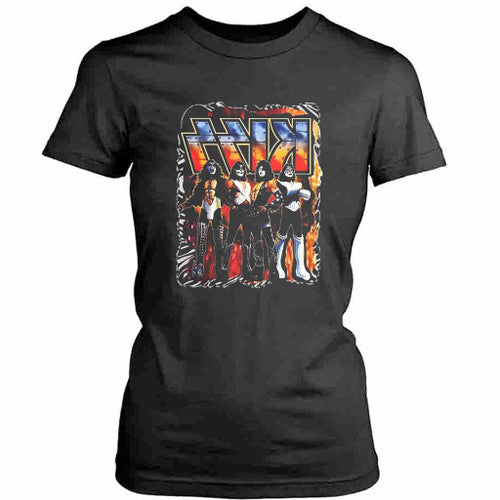 Retro Graphic Kiss Band Rock Heavy Metal Womens T-Shirt Tee