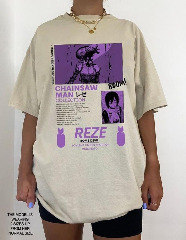 Reze Chainsaw Man Streetwear Shirt, Anime Inspired Graphic Tee Hoodie, Sweatshirt | HypeCrazeTee.com
