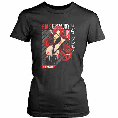 Rias Gremory High School Dxd Anime Red Hair Girl Womens T-Shirt Tee
