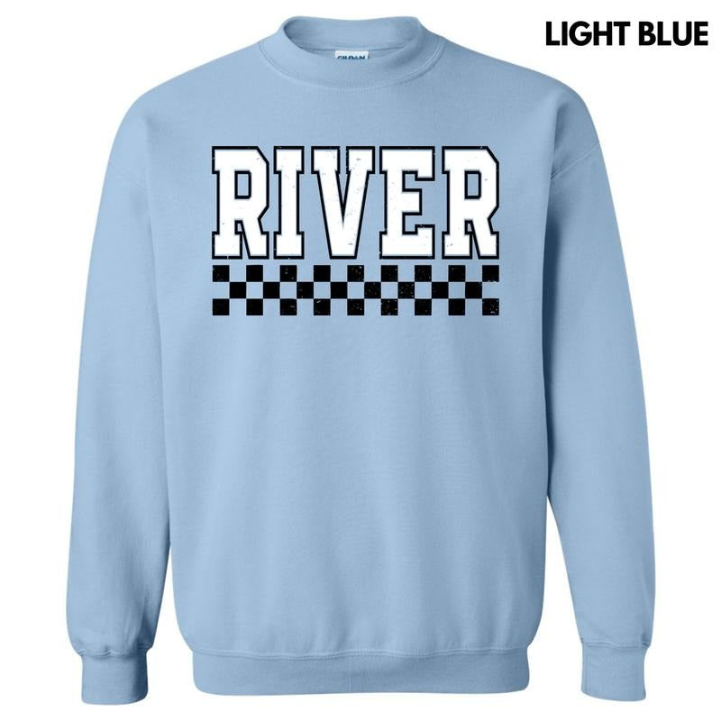 River Varsity Checkered Sweatshirt 'NLB' T-Shirts, Hoodie | HypeCrazeTee.com