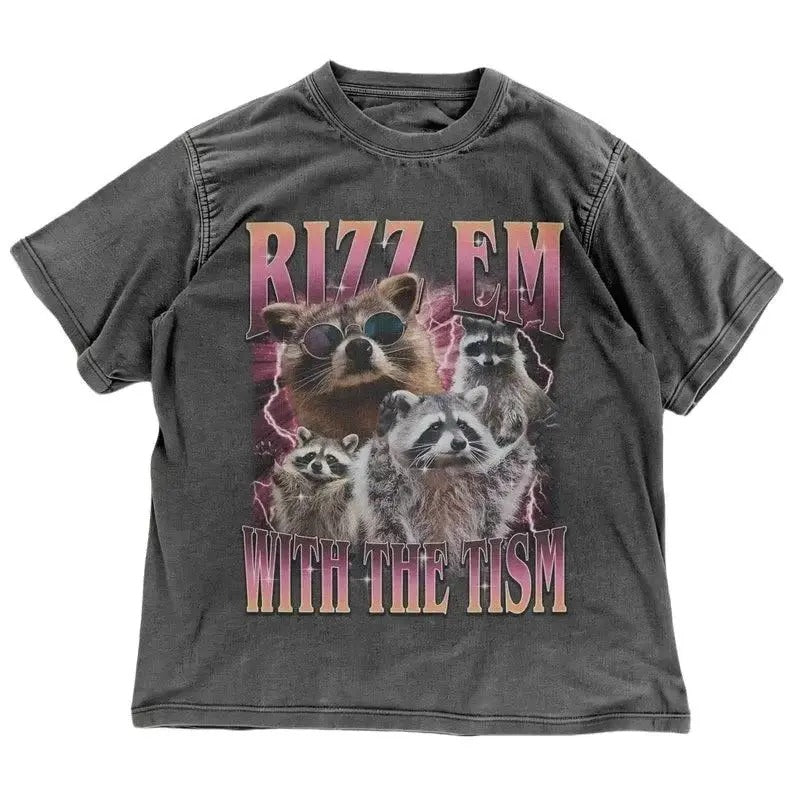 Rizz Em With The Tism Raccoon Meme Shirt | Neurodivergent Trash panda T-shirt | Funny Autism Awareness Gift | ADHD...