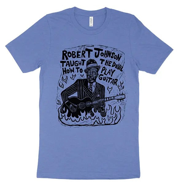 Robert Johnson  Woodblock Hand-Printed T-Shirt Cotton Menswear Top Graphics Hoodie, Sweatshirt | HypeCrazeTee.com
