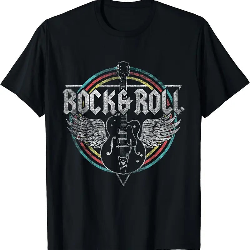 Rock & Roll Guitar Wings Music T-Shirt | Unisex Cotton Tee Gift | Full Size Hoodie, Sweatshirt | HypeCrazeTee.com