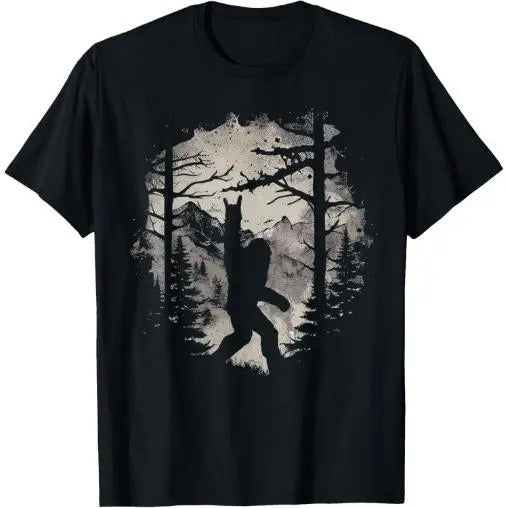 Rock On Bigfoot Sasquatch Loves Rock And Roll Mountain Trees T-Shirt Made in USA Hoodie, Sweatshirt | HypeCrazeTee.com
