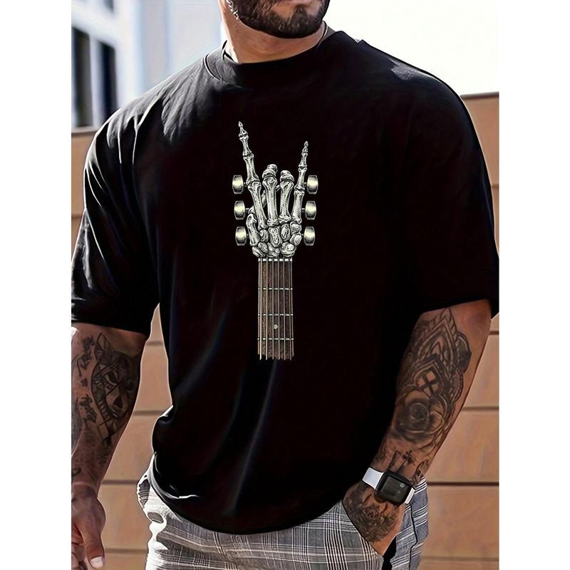 Rock On Guitar Neck Rock & Roll Skeleton T-Shirt Men Hoodie, Sweatshirt | HypeCrazeTee.com