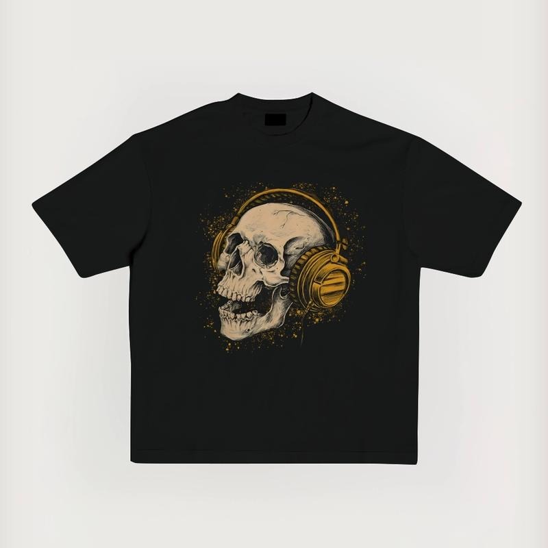 Rock The skull  Unisex Summer outfits men streetwear 80s 90s graphic tees cotton funny tshirt men gifts Hoodie, Sweatshirt