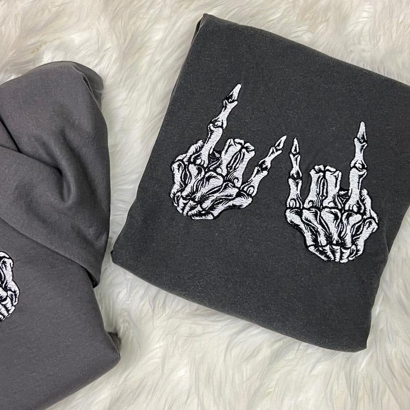 Rock on embroidered tshirt Hoodie, Sweatshirt | HypeCrazeTee.com