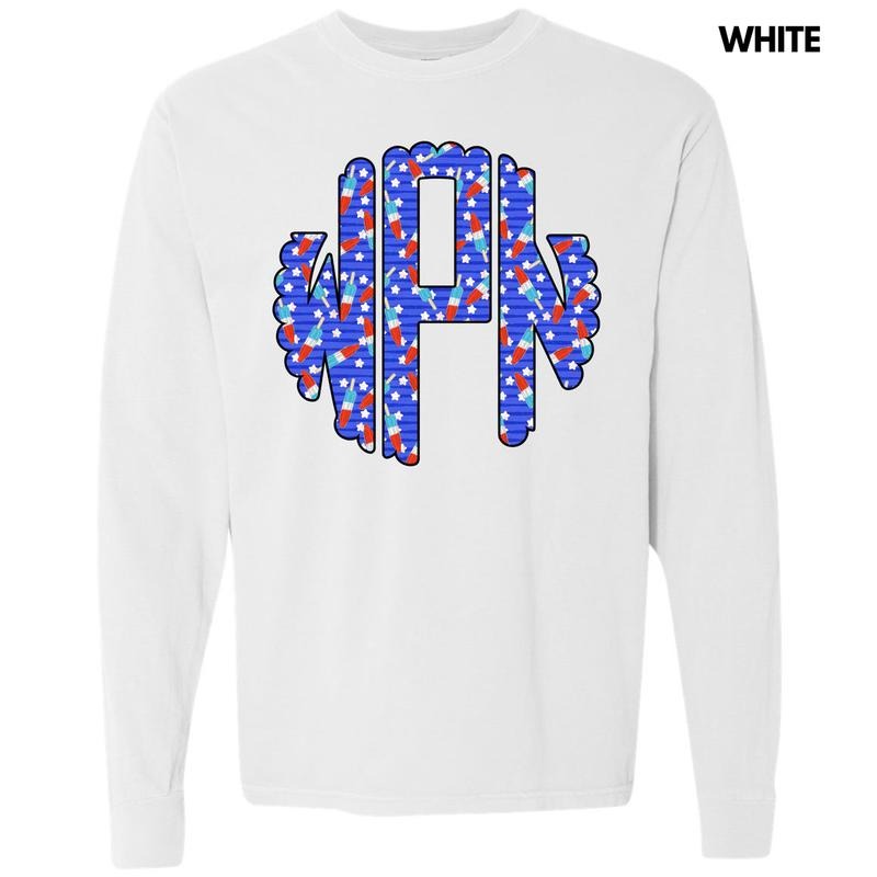 Rocket Pop Monogram Long Sleeve Comfort Colors T-Shirt 'NLB' Hoodie, Sweatshirt | HypeCrazeTee.com