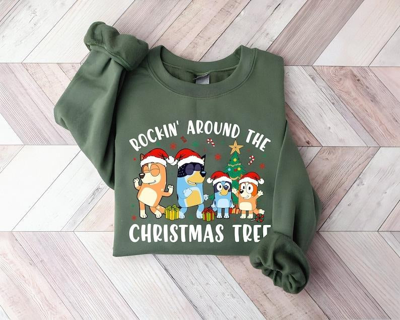 Rockin Around The Christmas Tree Sweatshirt, Christmas Sweatshirt, Christmas Family Sweatshirt,  Theme Christmas,...