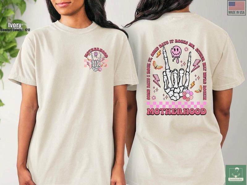 Rocking Motherhood Shirt, Some Days I Rock It Some Days It Rocks Me Tshirt, Mom Life Sweatshirt, Mothers Day Gift, Skull ...