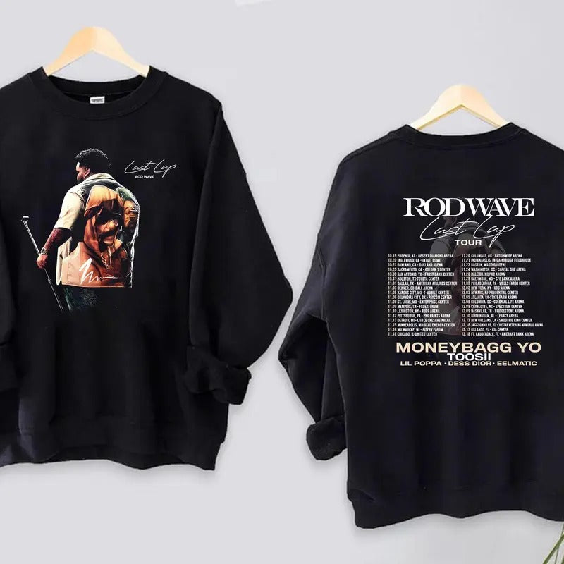 Rod Wave Last lap tour dates 2-side shirt, Rod Wave merch SHIRT - Unisex Medium-heavy Fabric Pullover Hoodie, Sweatshirt