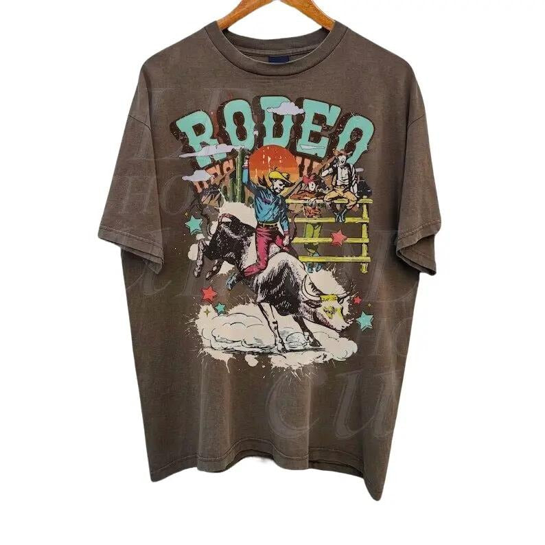 Rodeo Western Cowboy T-Shirt Vintage 90s Graphic Western Shirt Retro Rodeo Menswear Top Hoodie, Sweatshirt | HypeCrazeTee.com