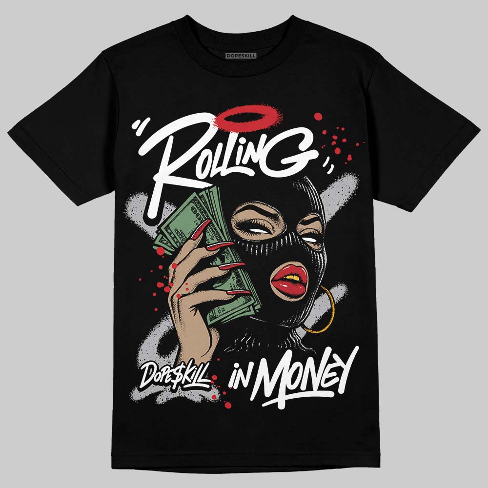 White Cement 4s DopeSkill T-Shirt Rolling in Money Graphic