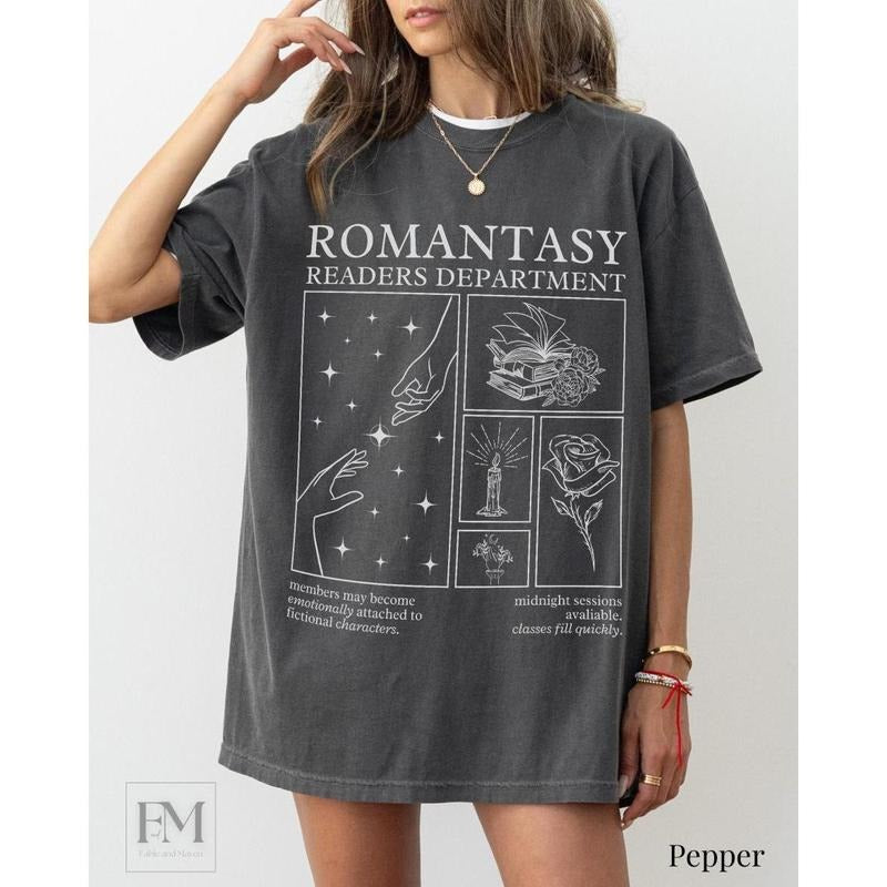 Romantasy Readers Department T-shirt Romantic Fantasy bookish Era dark academia romance literature book club gift for...