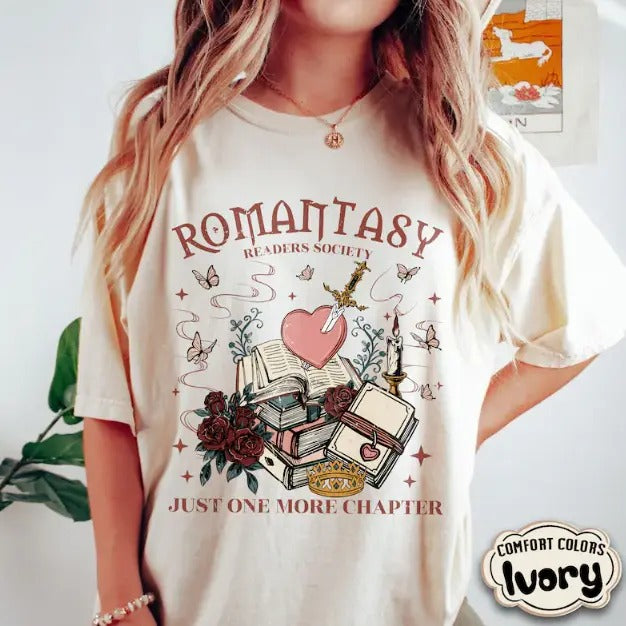 Romantasy Readers Society Shirt, Book Lover Club Shirt, Romantasy Reader Gift, Fantasy Romance Book Shirt, Dark Romance...