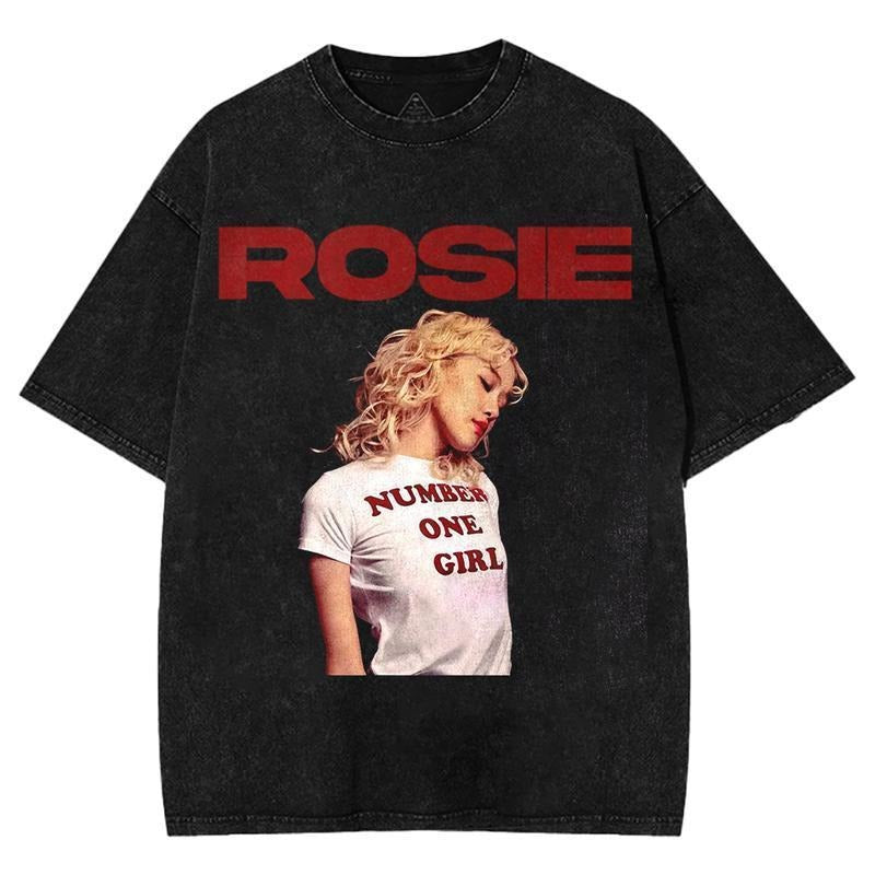 Rosie "Number One Girl" Washed T-Shirt, K-Pop fan shirt, KPop Merch shirt, Music Fan Gift Shirt Hoodie, Sweatshirt