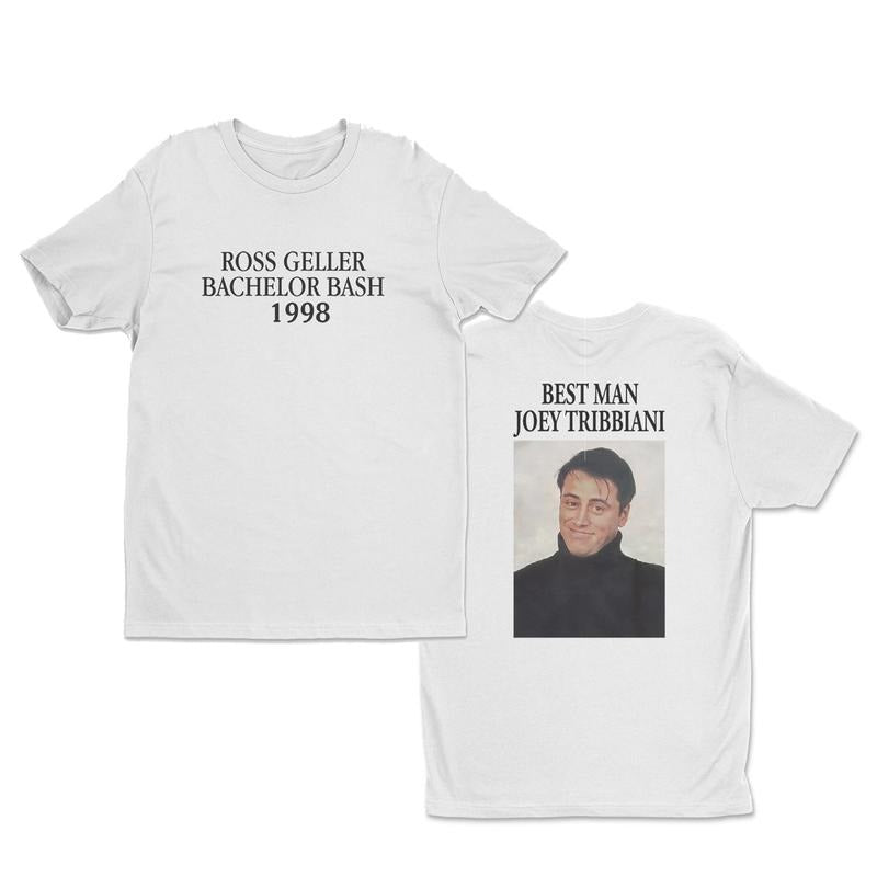 Ross Geller Bachelor Bash 1998 2 Sided Friends Tv Show Inspired 90s Throwback Vintage Friends Short Sleeve Shirt T-Shirts, Hoodie, Sweatshirt