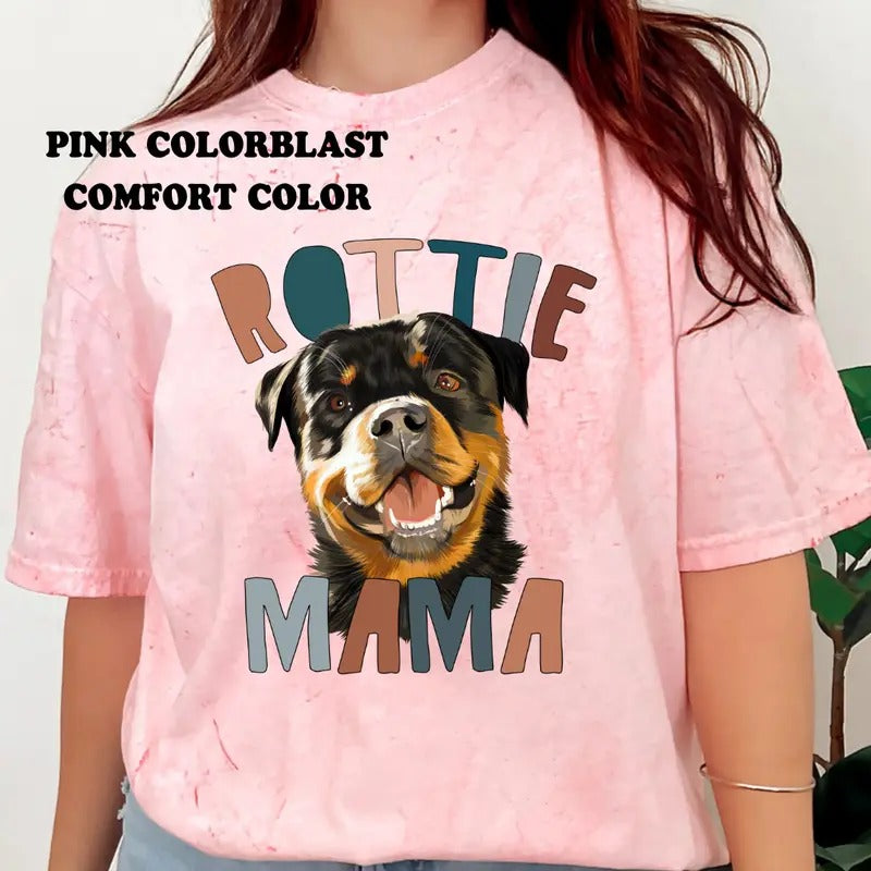 Rottie Mama Shirt ~ Unisex Dog Mama Apparel Relaxed Fit Printed In The USA Clothing Womenswear Casual Comfort Cotton Top...