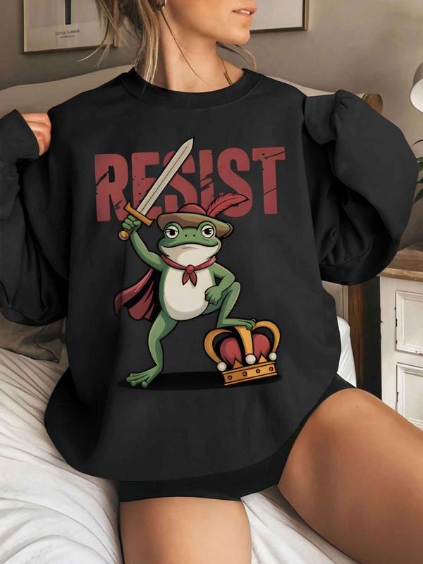 Round Neck Long Sleeve Printed Sweatshirt, Casual Fitted Geometric Pattern, Winter Fashion, Regular Fit, Women's Clothing...