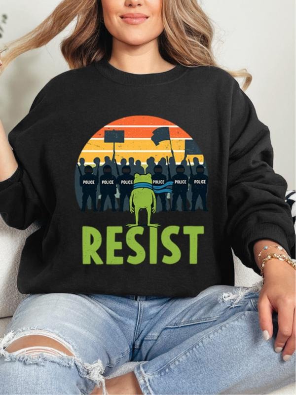 Round Neck Long Sleeve Printed Sweatshirt, Casual Geometric Pattern, Fitted Winter Wear, Women's Fashion Top T-Shirts, Hoodie