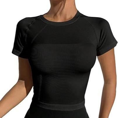 Round Neck Raglan Sleeve Slim Workout Tee Shirt Tee Top Hoodie, Sweatshirt | HypeCrazeTee.com