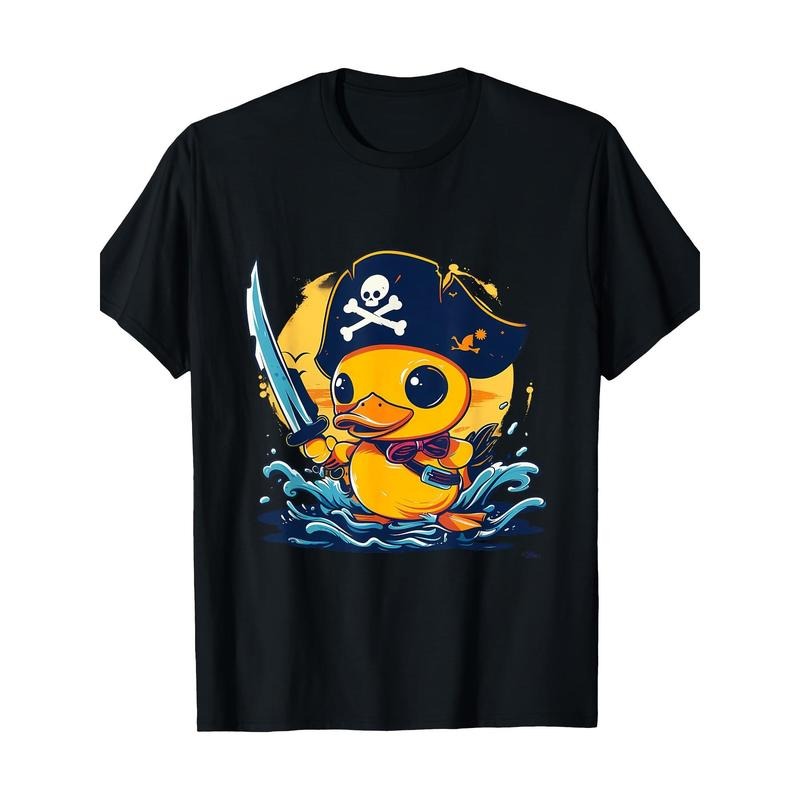 Rubber Duck Pirate Art Fun Rubber Duck Rubber Duckling T-shirt 100% cotton T-shirt Made in USA Hoodie, Sweatshirt