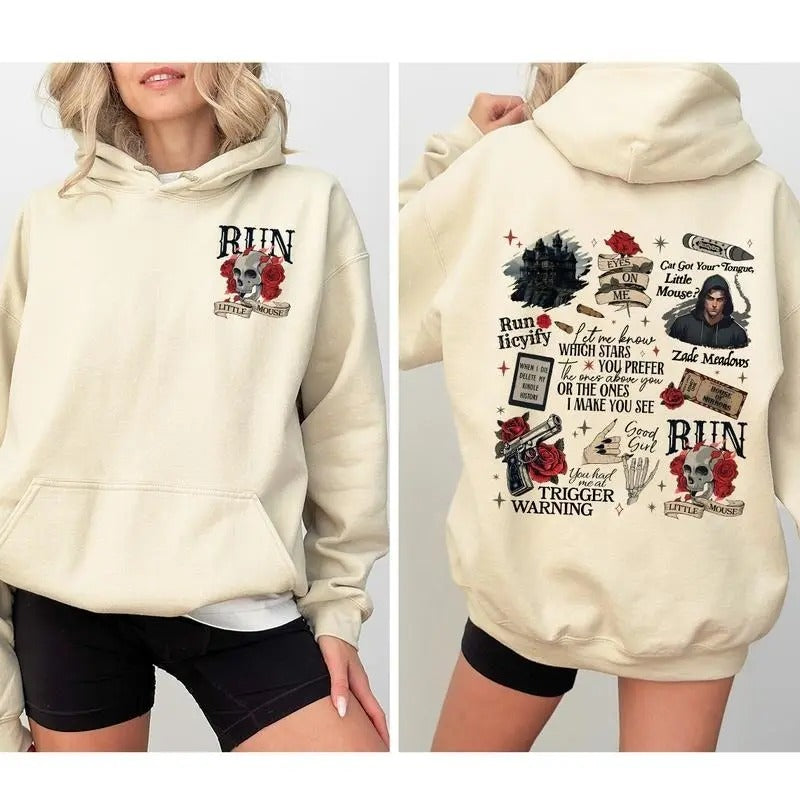Run Little Mouse Haunting Adeline Hoodie - Sweatshirt, Cat And Mouse T-shirt, Dark Romance Shirt, Smut Reader, Book Lover...